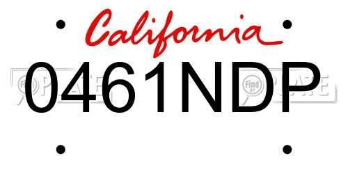 0461NDP California License Plate