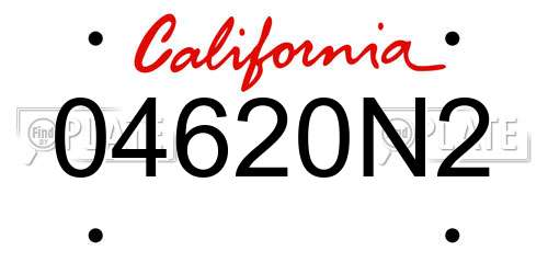 04620N2 California License Plate