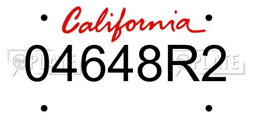 04648R2 California License Plate