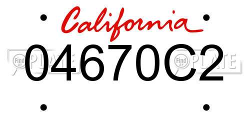 04670C2 California License Plate