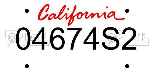 04674S2 California License Plate