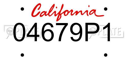 04679P1 California License Plate