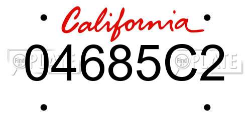 04685C2 California License Plate