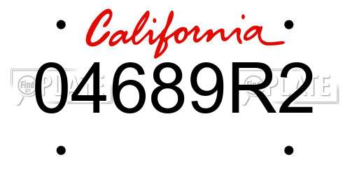 04689R2 California License Plate