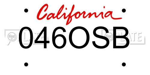 046OSB California License Plate