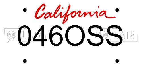 046OSS California License Plate