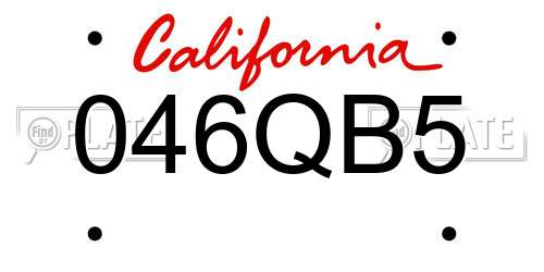 046QB5 California License Plate