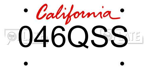 046QSS California License Plate