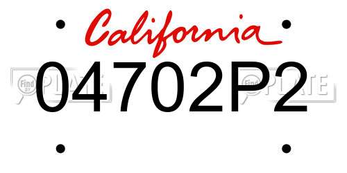 04702P2 California License Plate