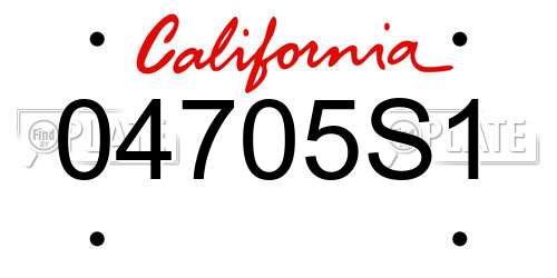 04705S1 California License Plate