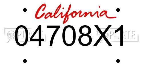 04708X1 California License Plate