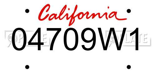 04709W1 California License Plate