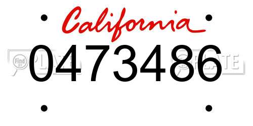 0473486 California License Plate