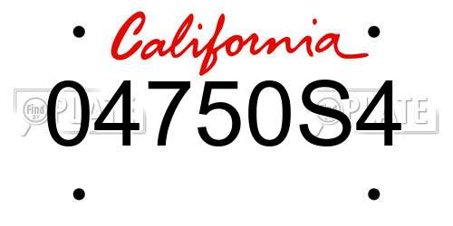 04750S4 California License Plate