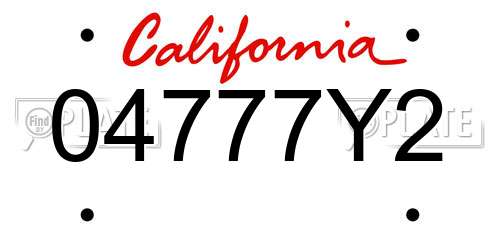 04777Y2 California License Plate