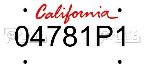 04781P1 California License Plate