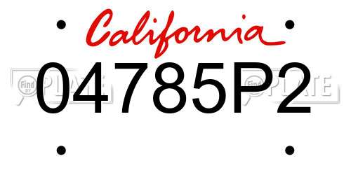 04785P2 California License Plate