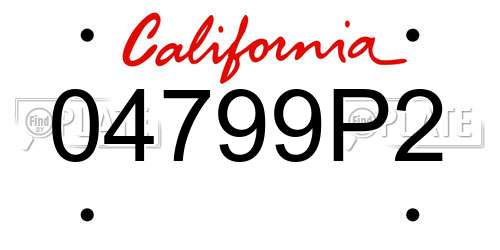 04799P2 California License Plate