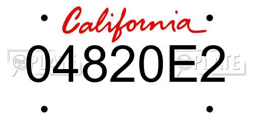 04820E2 California License Plate