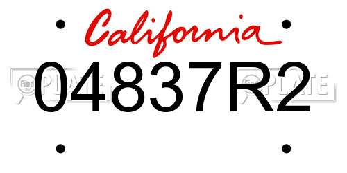 04837R2 California License Plate