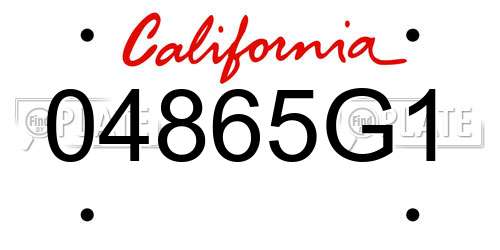 04865G1 California License Plate