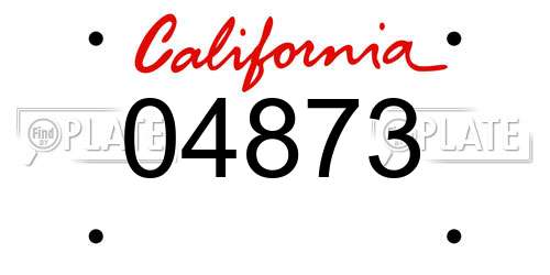 04873 California License Plate