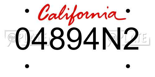 04894N2 California License Plate