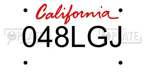 048LGJ California License Plate