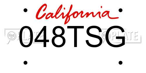 048TSG California License Plate