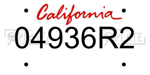 04936R2 California License Plate