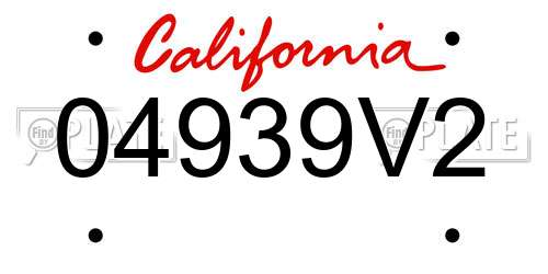 04939V2 California License Plate