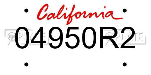 04950R2 California License Plate