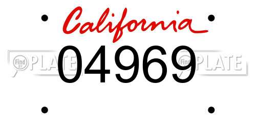 04969 California License Plate