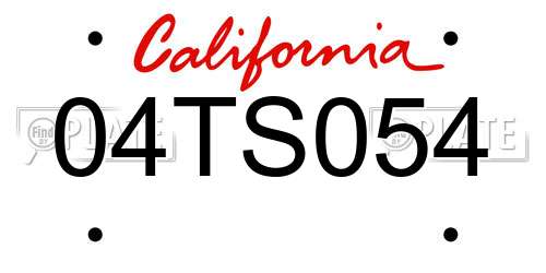 04TS054 California License Plate
