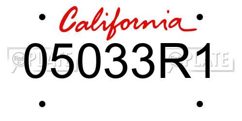 05033R1 California License Plate