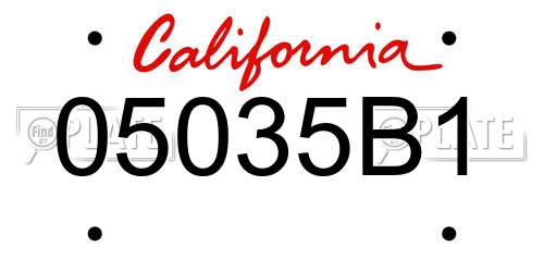 05035B1 California License Plate