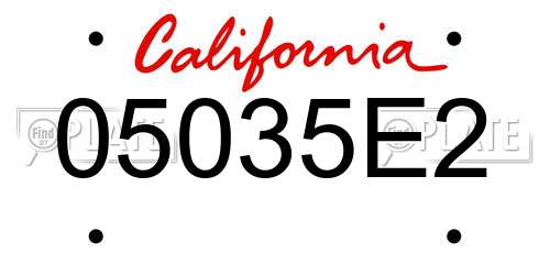 05035E2 California License Plate