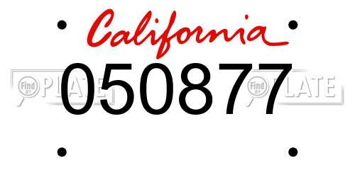050877 California License Plate