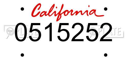 0515252 California License Plate
