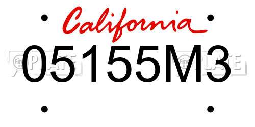 05155M3 California License Plate