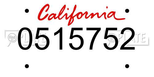0515752 California License Plate