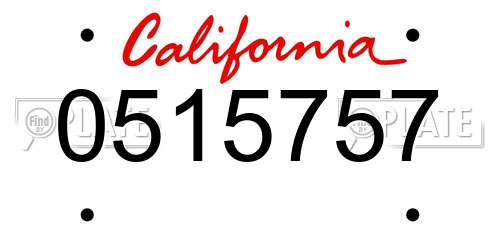 0515757 California License Plate
