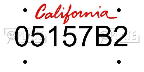 05157B2 California License Plate