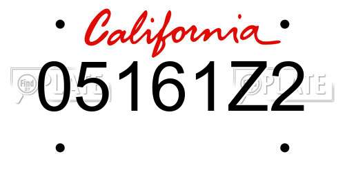 05161Z2 California License Plate