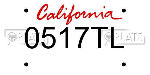 0517TL California License Plate