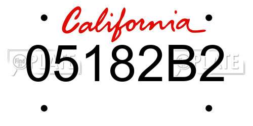 05182B2 California License Plate