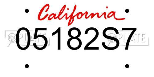 05182S7 California License Plate