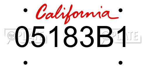 05183B1 California License Plate