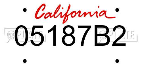 05187B2 California License Plate