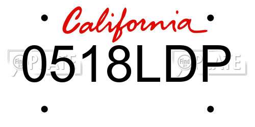 0518LDP California License Plate